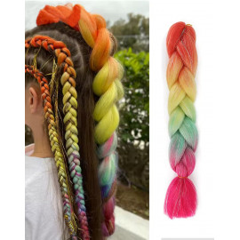 Pletený vrkôčik Jumbo Rainbow 60cm