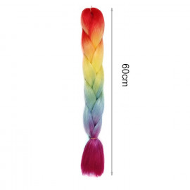 Pletený vrkôčik Jumbo Rainbow 60cm