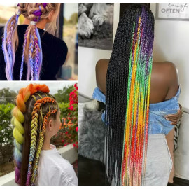 Pletený vrkôčik Jumbo Rainbow 60cm