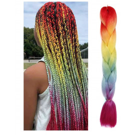 Pletený vrkôčik Jumbo Rainbow 60cm