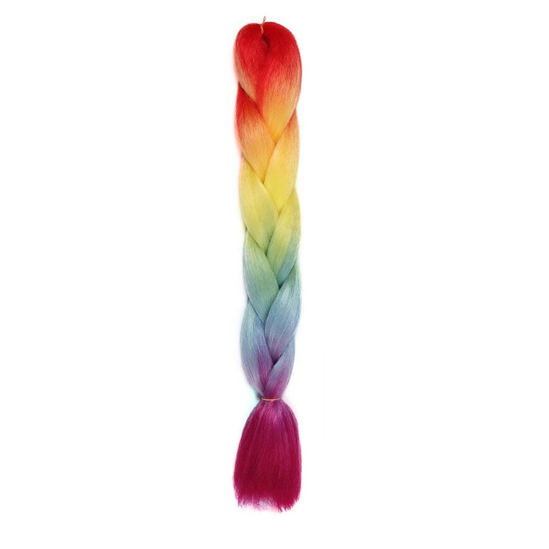 Pletený vrkôčik Jumbo Rainbow 60cm
