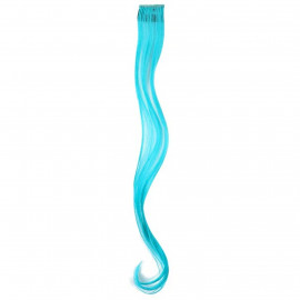 Vlnitý príčesok modrý so sponkou 35cm Blue curly extension 3ks