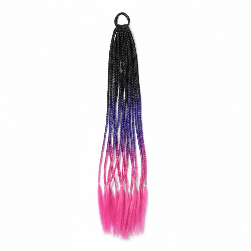 Copíky s gumičkou Crazy braids Pink 60cm