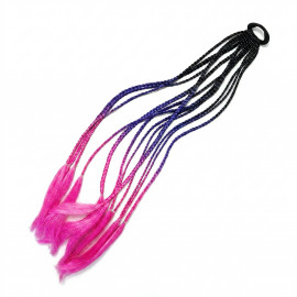 Copíky s gumičkou Crazy braids Pink 60cm