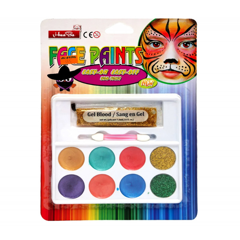 Detská sada farieb na tvár a telo METALIC 10ks