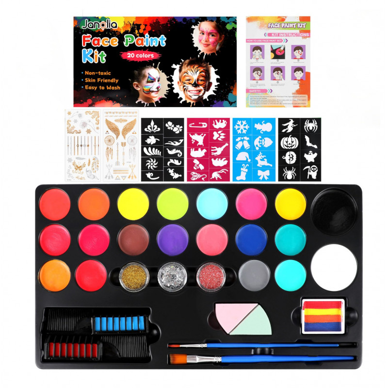 Veľká sada farieb na tvár a vlasy s doplnkami Luxury 102ks