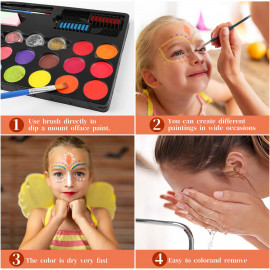 Veľká sada farieb na tvár a vlasy s doplnkami Luxury 102ks