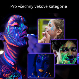 Detská sada neónových farieb na tvár a telo 12 farieb