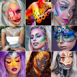 Veľká sada trojitých farieb na tvár s nálepkami a doplnkami 35ks Veľká sada trojitých farieb na tvár s nálepkami a doplnkami 35ks