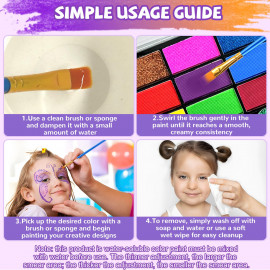 Veľká sada trojitých farieb na tvár s nálepkami a doplnkami 35ks Veľká sada trojitých farieb na tvár s nálepkami a doplnkami 35ks