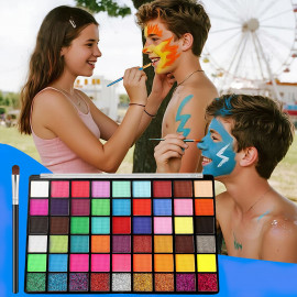 Veľká detská kreatívna sada farieb na telo a tvár 54 farieb