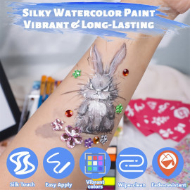 Veľká detská kreatívna sada farieb na telo a tvár 54 farieb