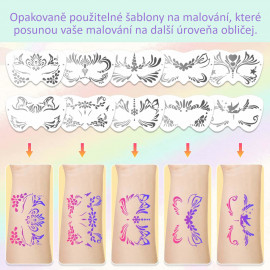 Veľká detská kreatívna sada farieb na telo a tvár 54 farieb