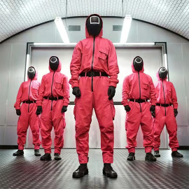 Kostým Squid game - Hra na kalmáre Dozorca s maskou XL