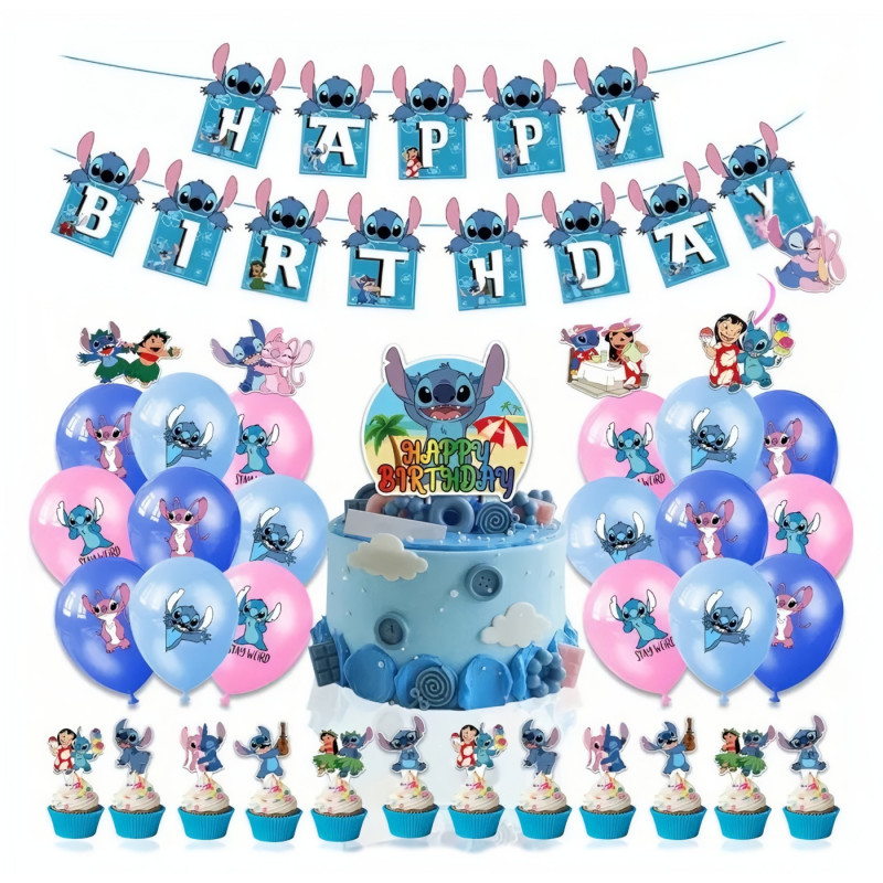 Veľká narodeninová sada Lilo a Stitch 46ks