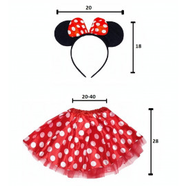 Detský kostým Myška Minnie s motýlikom 3v1