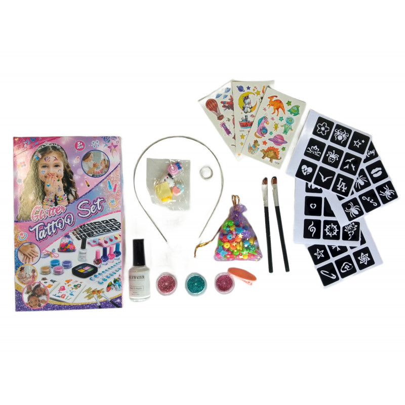 Sada tetovaní Glitter so šperkami a nálepkami 18ks