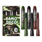 Sada maskovacích farieb na tvár a telo Camouflage 3ks
