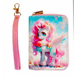 Detská peňaženka Jednorožec s pútkom a karabínou