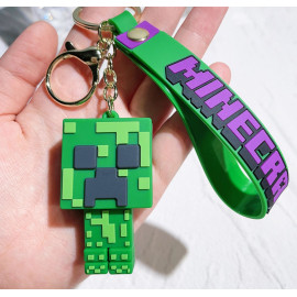 Detská kľúčenka Minecraft Creeper s pútkom a karabínou