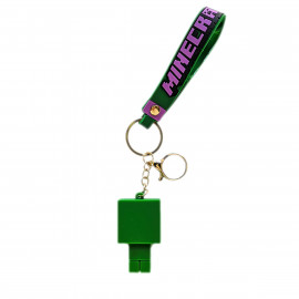 Detská kľúčenka Minecraft Creeper s pútkom a karabínou