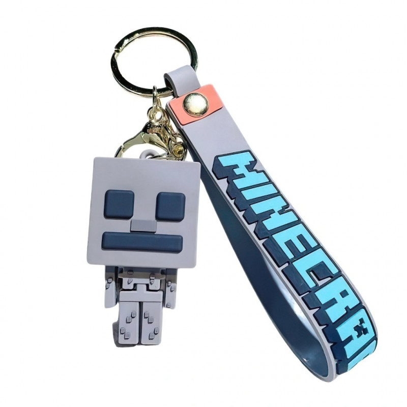 Detská kľúčenka Minecraft Skeleton s pútkom a karabínou 22cm Detská kľúčenka Minecraft Skeleton s pútkom a karabínou 22cm