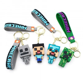 Detská kľúčenka Minecraft Skeleton s pútkom a karabínou