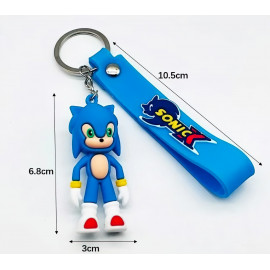 Detská kľúčenka Ježko Sonic modrý s pútkom a karabínou