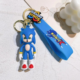Detská kľúčenka Ježko Sonic modrý s pútkom a karabínou