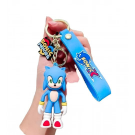 Detská kľúčenka Ježko Sonic modrý s pútkom a karabínou