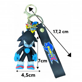 Detská kľúčenka Ježko Sonic Shadow s pútkom a karabínou