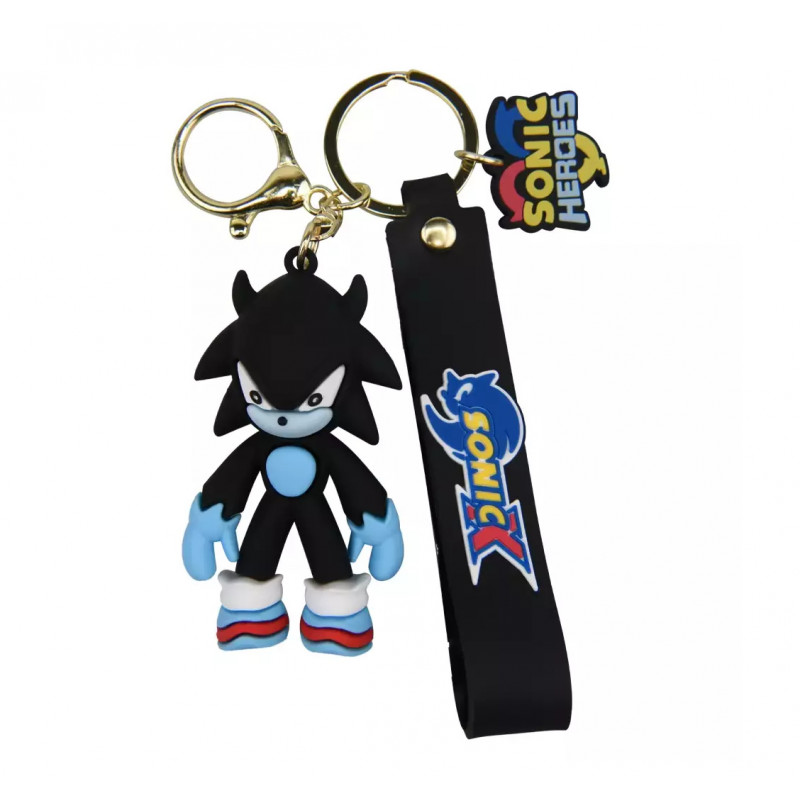 Detská kľúčenka Ježko Sonic Shadow s pútkom a karabínou
