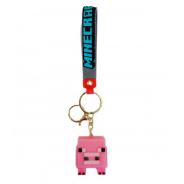 Detská kľúčenka Minecraft Prasa s pútkom a karabínou