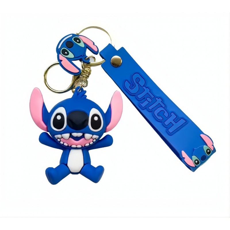 Detská kľúčenka Lilo a Stitch modrý s pútkom a karabínou