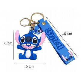 Detská kľúčenka Lilo a Stitch modrý s pútkom a karabínou