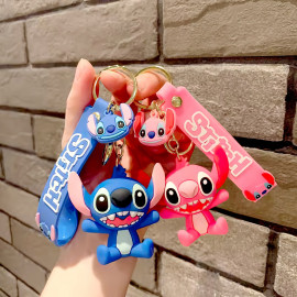 Detská kľúčenka Lilo a Stitch modrý s pútkom a karabínou