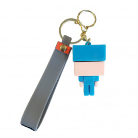 Detská kľúčenka Minecraft Diamantový Steve s pútkom a karabínou