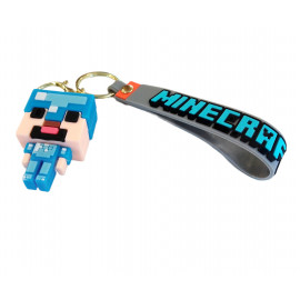 Detská kľúčenka Minecraft Diamantový Steve s pútkom a karabínou