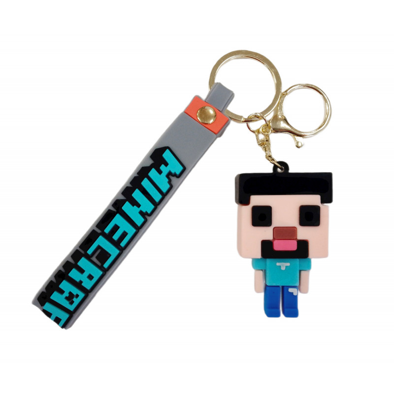 Detská kľúčenka Minecraft Steve s pútkom a karabínou
