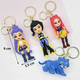 Detské kľúčenky Demon Hunters K-Pop s pútkom a karabínou 4ks