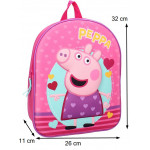 Detský batoh Prasiatko Peppa srdiečka s 3D efektom Detský batoh Prasiatko Peppa srdiečka s 3D efektom