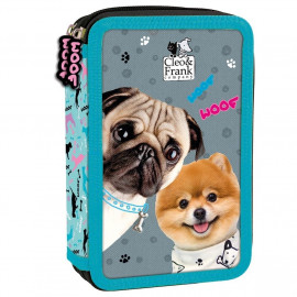 Školský peračník dvojposchodový s náplňou Cleo a Frank Psíci