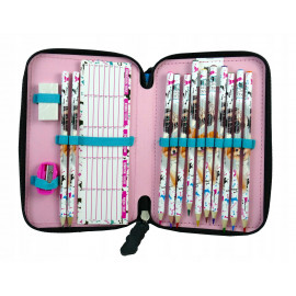 Školský peračník dvojposchodový s náplňou Cleo a Frank Psíci