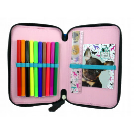 Školský peračník dvojposchodový s náplňou Cleo a Frank Psíci