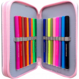 Školský peračník dvojposchodový s náplňou Mačičky