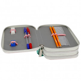 Školský peračník trojposchodový s náplňou psík Samojed