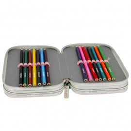 Školský peračník trojposchodový s náplňou psík Samojed