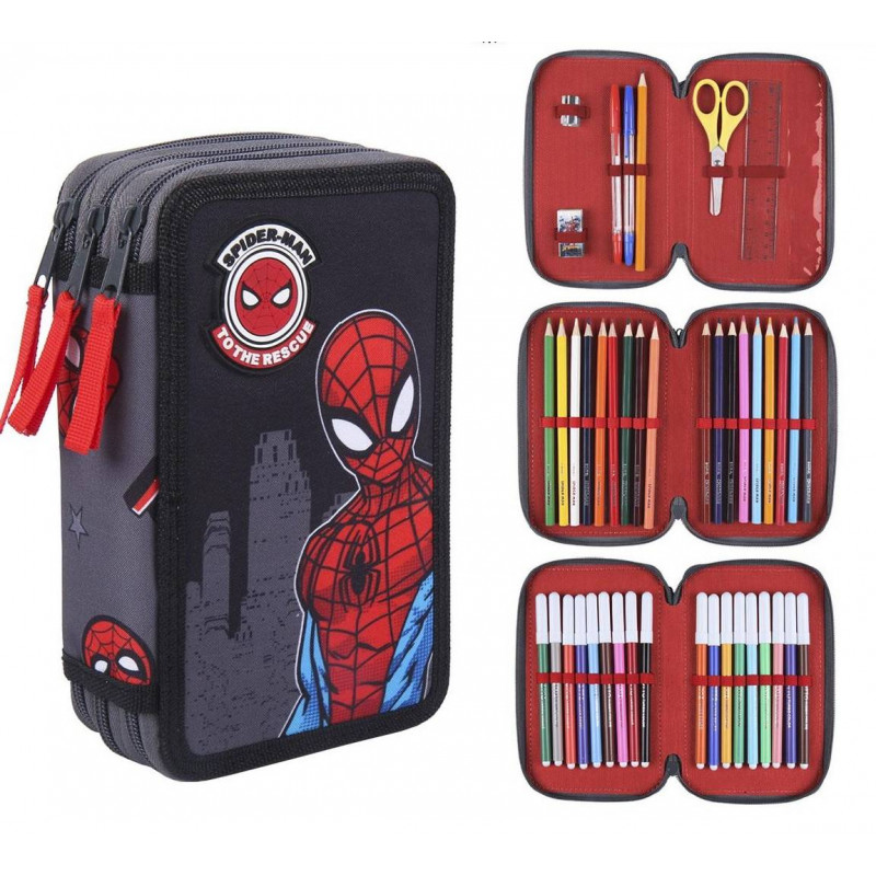 Školský peračník trojposchodový s náplňou Spiderman