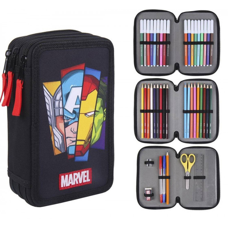Školský peračník trojposchodový s náplňou Avengers Marvel