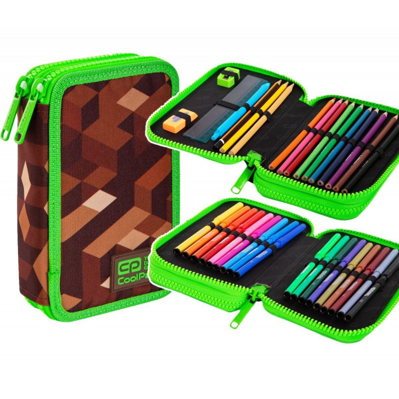 Školský peračník dvojposchodový s náplňou Pixel